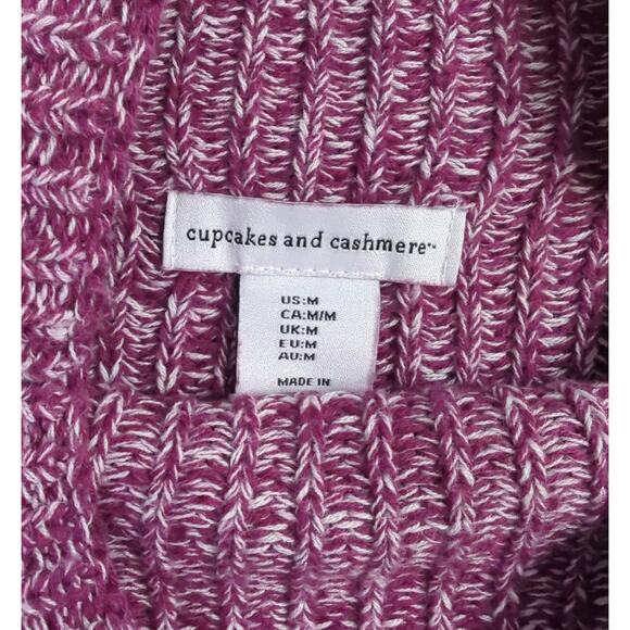 Cupcakes & Cashmere Purple and White Marled Mock Neck Cozy Sweater‎ Size Medium - Picture 8 of 9